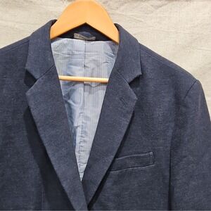 Banana Republic 40R Blue Solid Slim Fit Stretch Twill Blazer 2-Button Notch